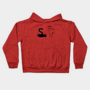 snake and cat with flute Kids Hoodie